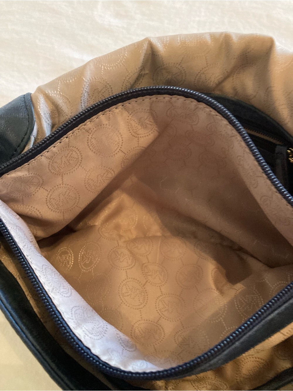 Michael Kors Quilted Navy BlueCrossbody with Gold Chain - Picture 8 of 12